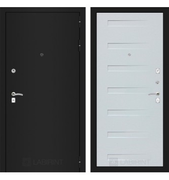 Входная дверь CLASSIC шагрень черная 14-Дуб кантри белый горизонтальный