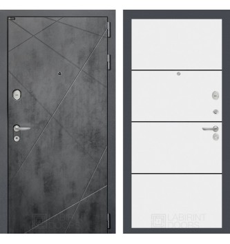 Входная дверь LOFT 25 - Белый софт, черный молдинг