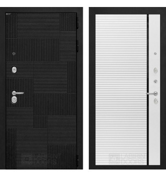 Входная дверь PAZL 22 - Белый софт, черный молдинг