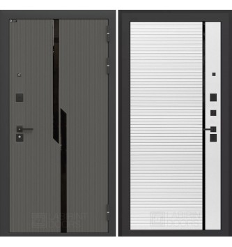 Входная дверь CARBON 22 - Белый софт, черная вставка