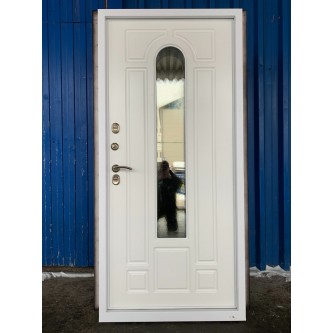 Входная дверь с терморазрывом Термо Лацио грецкий орех/эмаль белая