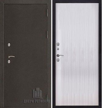 Дверь входная уличная Термо 3, цвет антик темное серебро, панель - термо 3 цвет венге светлый