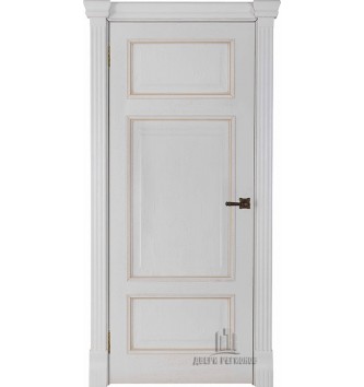 Дверь межкомнатная Гранд 3 (широкий фигурный багет) Дуб Patina Bianco