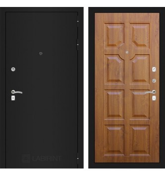 Входная дверь CLASSIC шагрень черная 17 - Золотой дуб