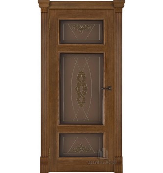 Дверь межкомнатная Гранд 3 (широкий фигурный багет) Дуб Patina Antico