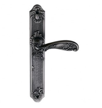 Ручка Archie на длинной планке FLOR BL. SILVER (PS) черненое серебро 