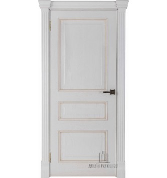 Дверь межкомнатная Гранд 2 (широкий фигурный багет) Дуб Patina Bianco